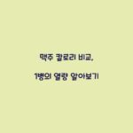맥주 칼로리 비교, 1병의 열량 알아보기