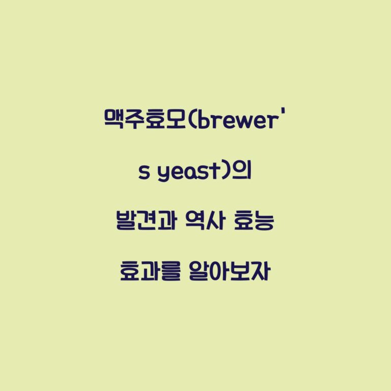 맥주효모(brewer’s yeast)의 발견과 역사 효능 효과를 알아보자