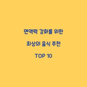 면역력 강화를 위한 최상의 음식 추천 TOP 10