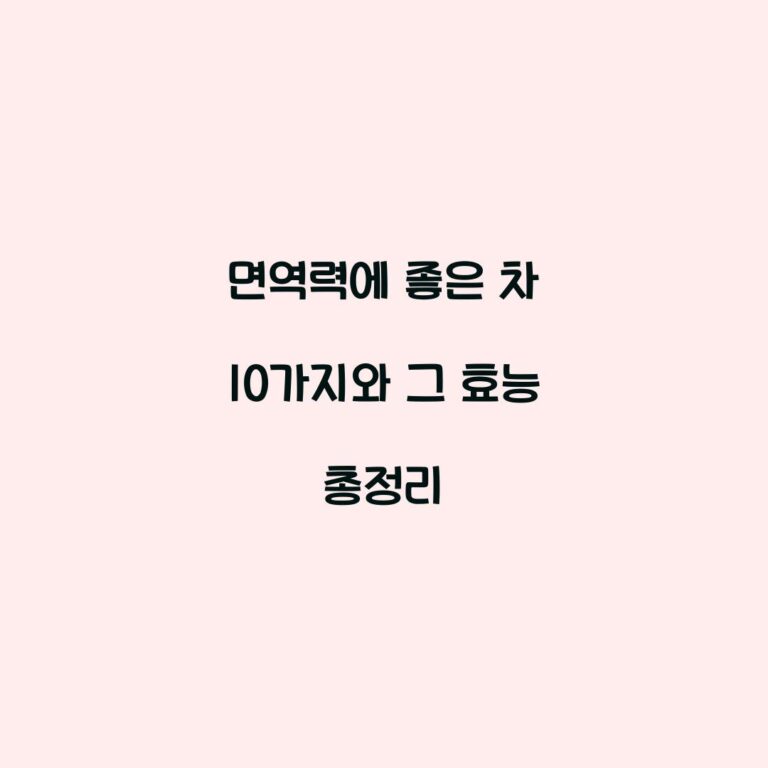 면역력에 좋은 차 10가지와 그 효능 총정리