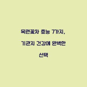 목련꽃차 효능 7가지, 기관지 건강에 완벽한 선택