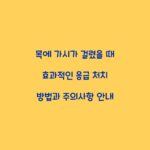 목에 가시가 걸렸을 때 효과적인 응급 처치 방법과 주의사항 안내