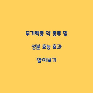 무기력증 약 종류 및 성분 효능 효과 알아보기