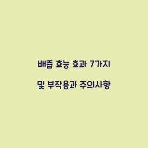 배즙 효능 효과 7가지 및 부작용과 주의사항