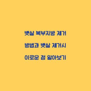 뱃살 복부지방 제거 방법과 뱃살 제거시 이로운 점 알아보기