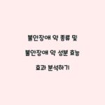 불안장애 약 종류 및 불안장애 약 성분 효능 효과 분석하기