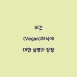 비건 (Vegan)채식에 대한 설명과 장점