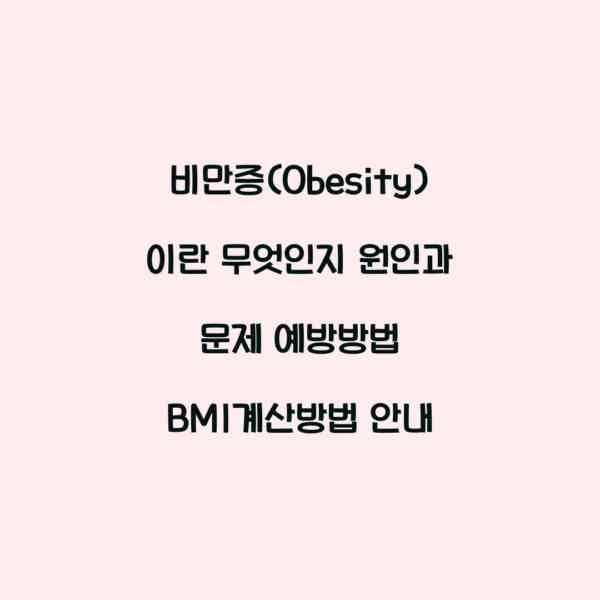 비만증(Obesity)이란 무엇인지 원인과 문제 예방방법 BMI계산방법 안내