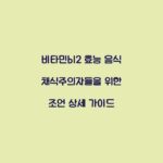 비타민b12 효능 음식 채식주의자들을 위한 조언 상세 가이드