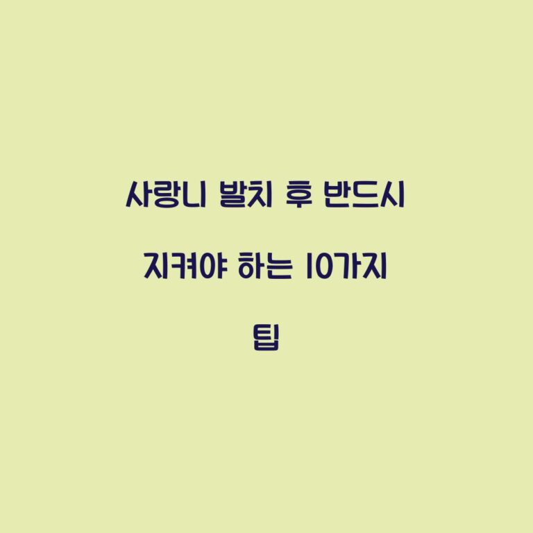 사랑니 발치 후 반드시 지켜야 하는 10가지 팁