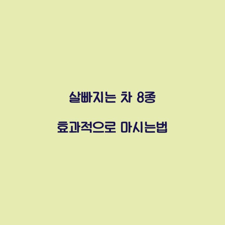 살빠지는 차 8종 효과적으로 마시는법