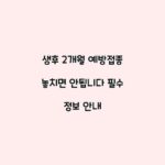 생후 2개월 예방접종 놓치면 안됩니다 필수 정보 안내