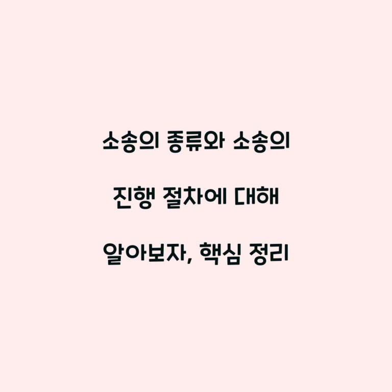 소송의 종류와 소송의 진행 절차에 대해 알아보자, 핵심 정리