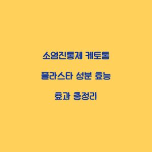 소염진통제 케토톱 플라스타 성분 효능 효과 총정리