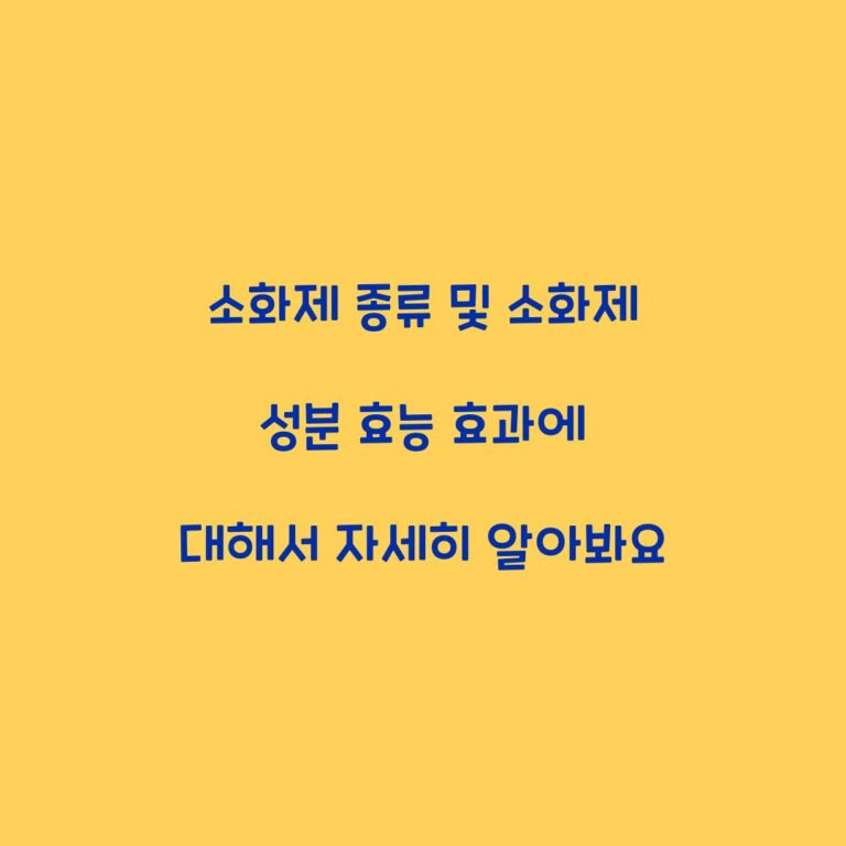 소화제 종류 및 소화제 성분 효능 효과에 대해서 자세히 알아봐요