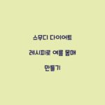 스무디 다이어트 레시피로 여름 몸매 만들기