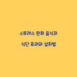 스트레스 완화 음식과 식단 효과와 섭취법