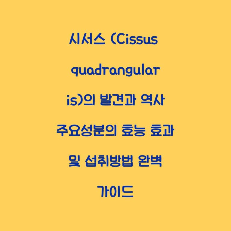 시서스 (Cissus quadrangularis)의 발견과 역사 주요성분의 효능 효과 및 섭취방법 완벽 가이드