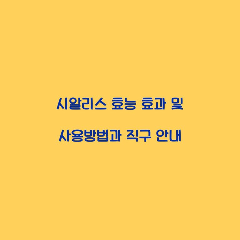 시알리스 효능 효과 및 사용방법과 직구 안내
