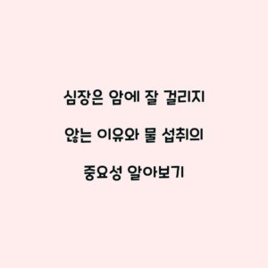 심장은 암에 잘 걸리지 않는 이유와 물 섭취의 중요성 알아보기