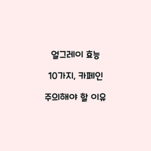 얼그레이 효능 10가지, 카페인 주의해야 할 이유