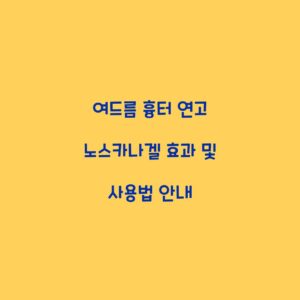 여드름 흉터 연고 노스카나겔 효과 및 사용법 안내