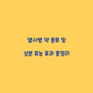 열사병 약 종류 및 성분 효능 효과 총정리
