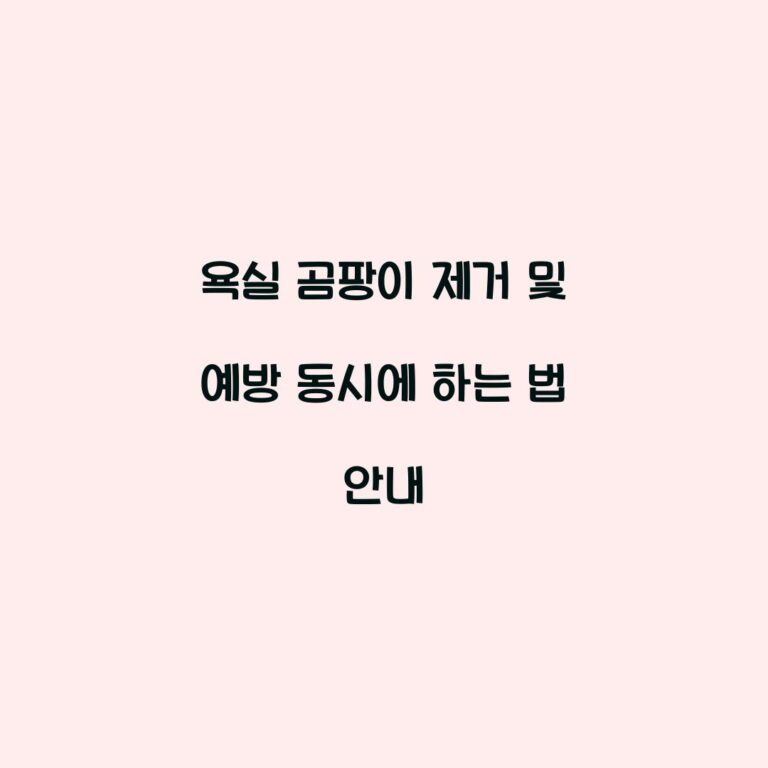 욕실 곰팡이 제거 및 예방 동시에 하는 법 안내