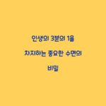 인생의 3분의 1을 차지하는 중요한 수면의 비밀