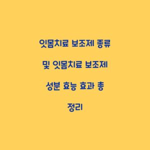 잇몸치료 보조제 종류 및 잇몸치료 보조제 성분 효능 효과 총 정리