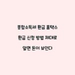 종합소득세 환급 홈택스 환급 신청 방법 제대로 알면 돈이 보인다