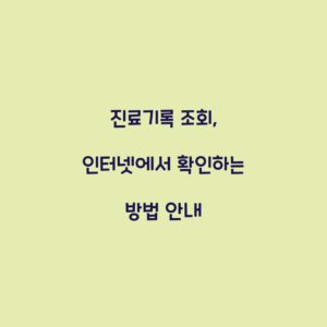 진료기록 조회, 인터넷에서 확인하는 방법 안내