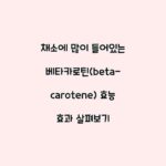 채소에 많이 들어있는 베타카로틴(beta-carotene) 효능 효과 살펴보기