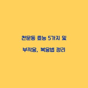 천문동 효능 5가지 및 부작용, 복용법 정리