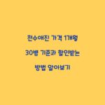 천수애진 가격 1개월 30병 기준과 할인받는 방법 알아보기