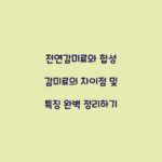 천연감미료와 합성 감미료의 차이점 및 특징 완벽 정리하기