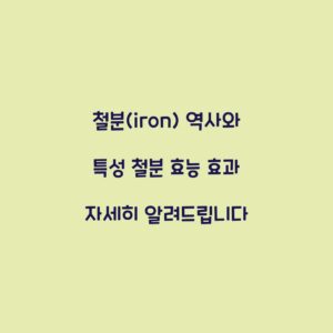 철분(iron) 역사와 특성 철분 효능 효과 자세히 알려드립니다
