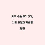 치루 수술 후기 5개, 치료 과정과 재발률 정리