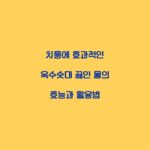 치통에 효과적인 옥수숫대 끓인 물의 효능과 활용법