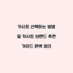 카시트 선택하는 방법 및 카시트 브랜드 추천 가이드 완벽 정리