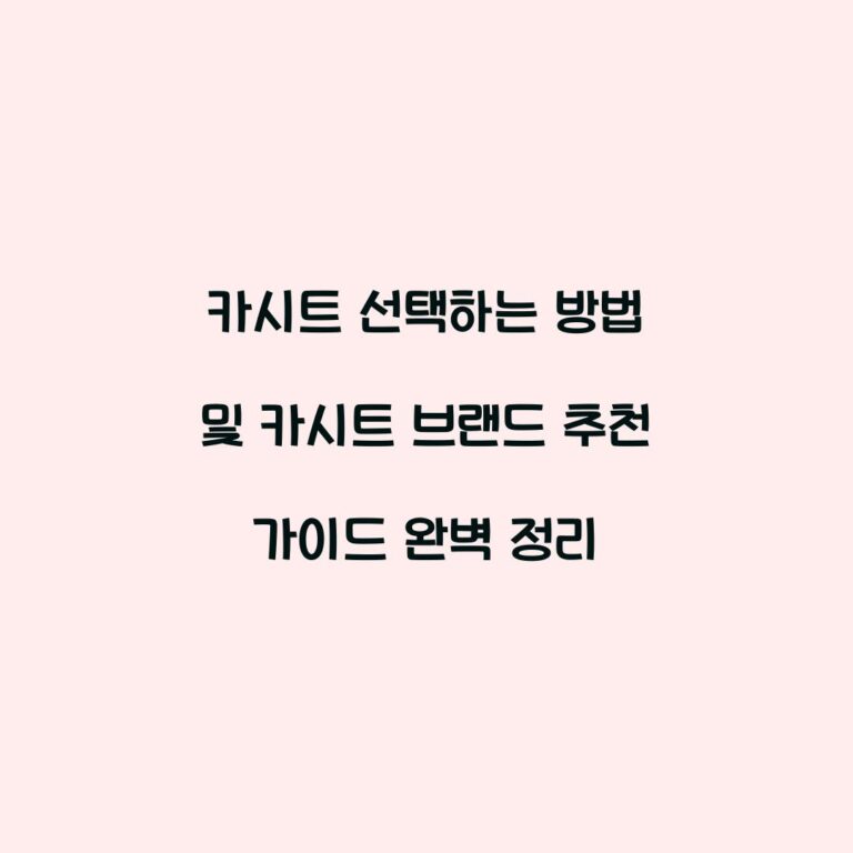 카시트 선택하는 방법 및 카시트 브랜드 추천 가이드 완벽 정리