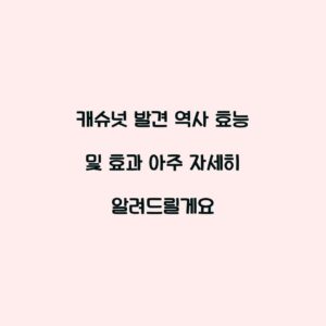 캐슈넛 발견 역사 효능 및 효과 아주 자세히 알려드릴게요