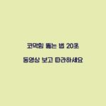 코막힘 뚫는 법 20초 동영상 보고 따라하세요