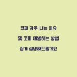 코피 자주 나는 이유 및 코피 예방하는 방법 쉽게 설명해드릴게요