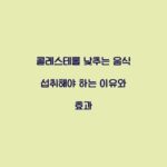 콜레스테롤 낮추는 음식 섭취해야 하는 이유와 효과
