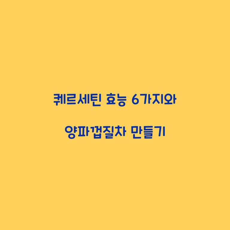 퀘르세틴 효능 6가지와 양파껍질차 만들기