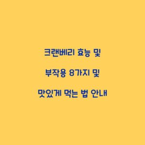 크랜베리 효능 및 부작용 8가지 및 맛있게 먹는 법 안내