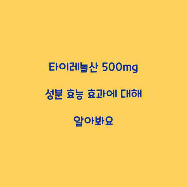 타이레놀산 500mg 성분 효능 효과에 대해 알아봐요