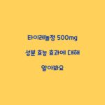 타이레놀정 500mg 성분 효능 효과에 대해 알아봐요