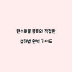 탄수화물 종류와 적절한 섭취법 완벽 가이드